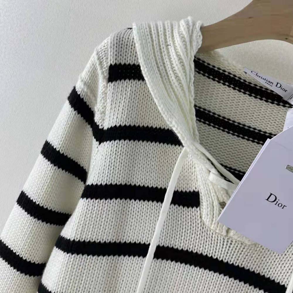 Dior Women Mariniere Sweater Navy Blue and Ecru Cotton Knit and Cashmere - image 5
