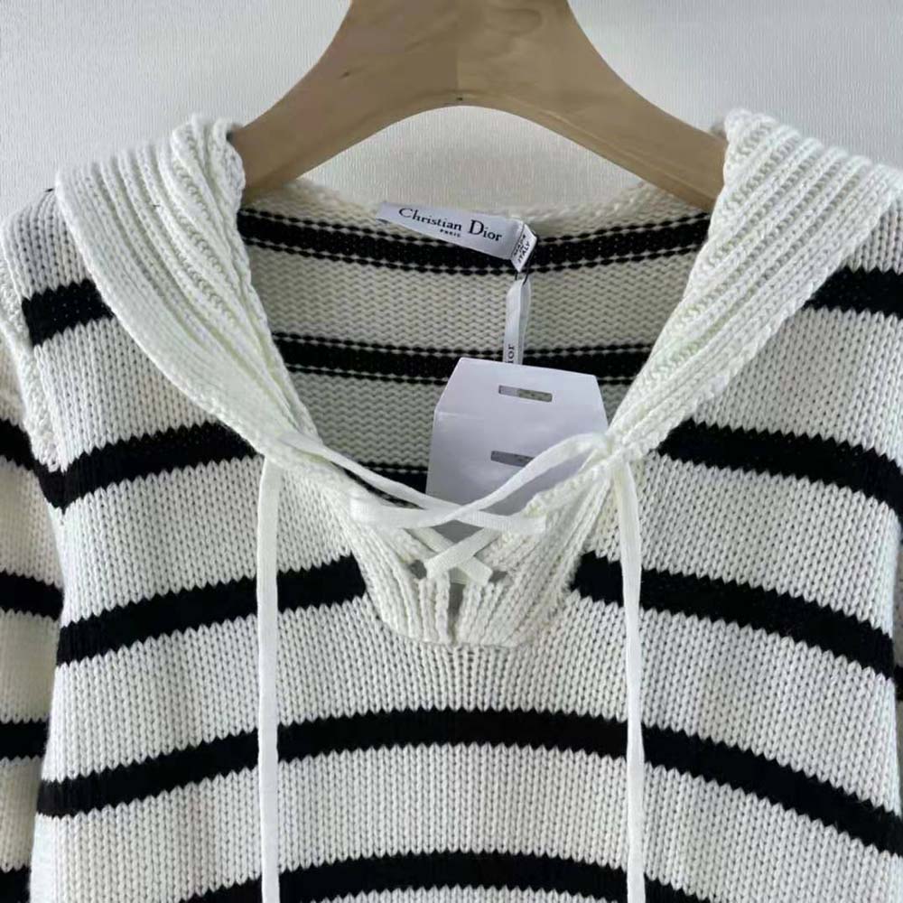 Dior Women Mariniere Sweater Navy Blue and Ecru Cotton Knit and Cashmere - image 4