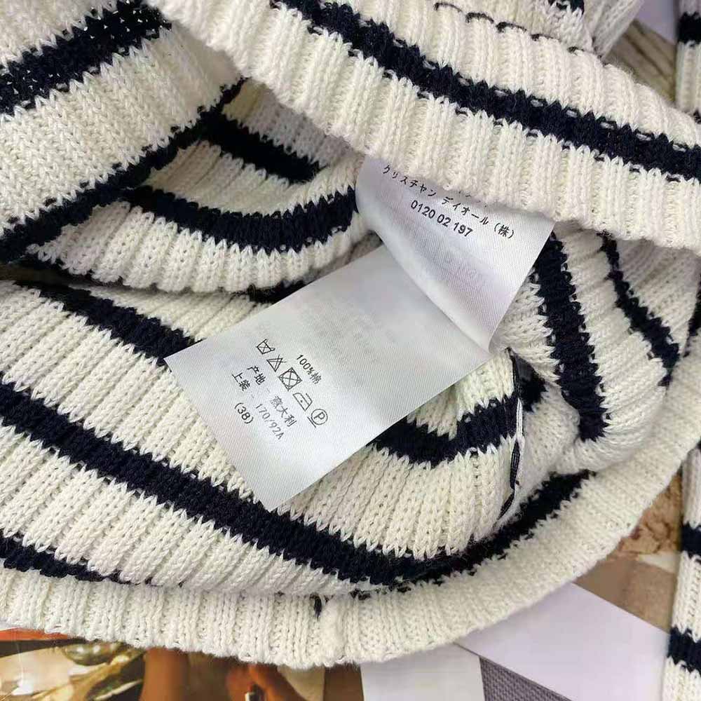 Dior Women Mariniere Sweater Navy Blue and White Cotton Knit - image 10