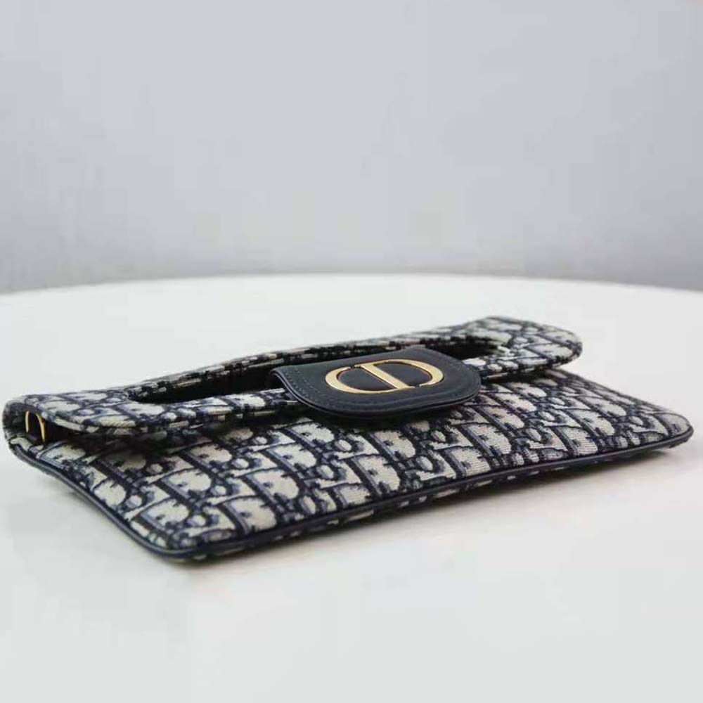 Dior Women Medium Diordouble Bag Blue Dior Oblique Jacquard - image 4