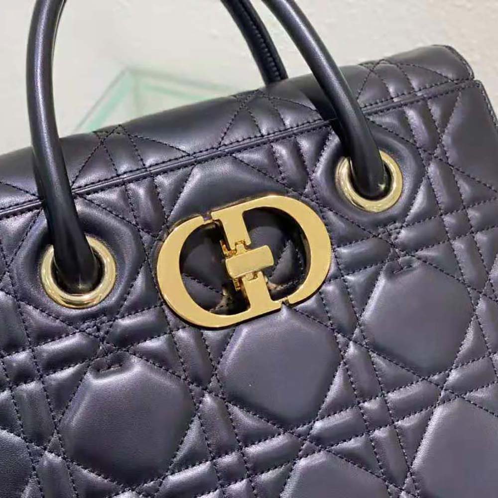 Dior Women Medium ST Honore Tote Black Macrocannage Lambskin - image 8