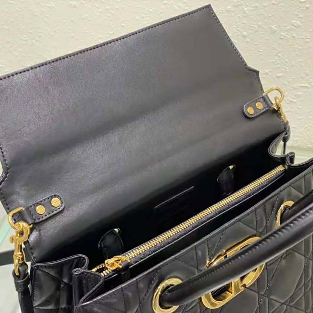 Dior Women Medium ST Honore Tote Black Macrocannage Lambskin - image 9