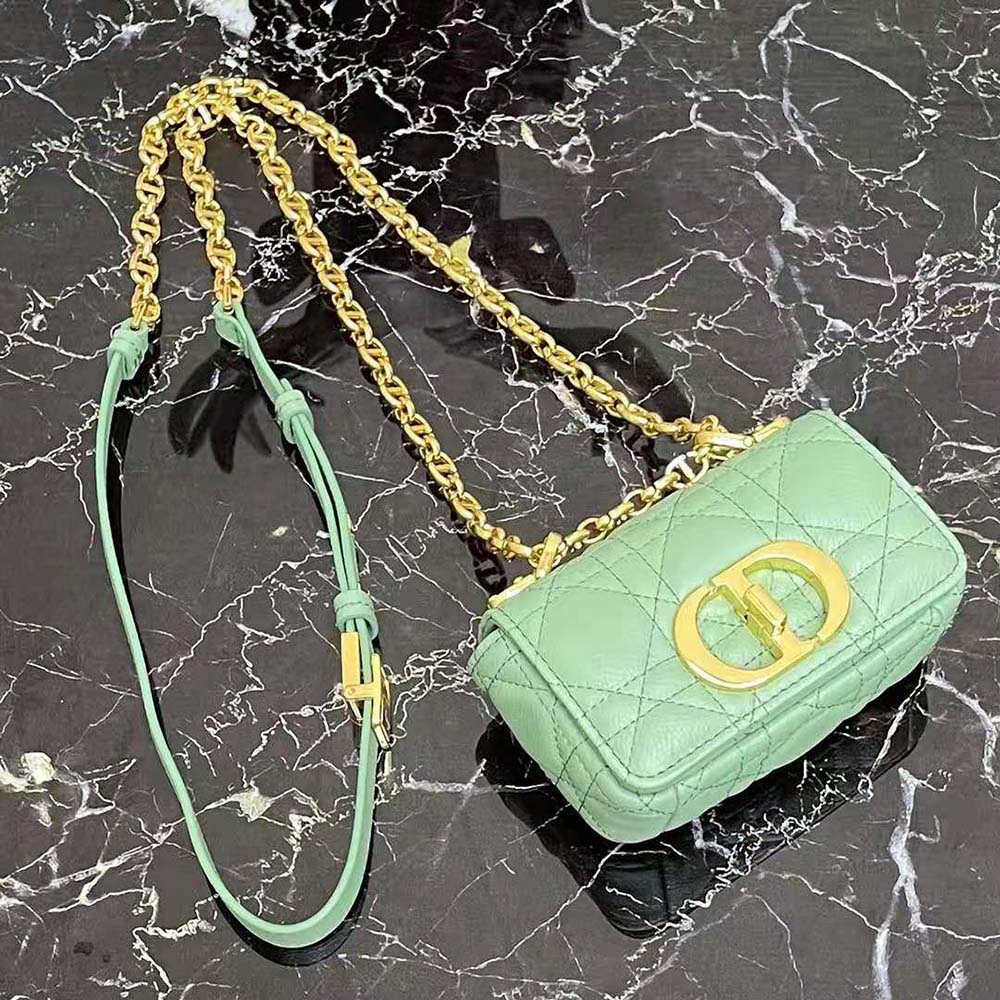 Dior Women Micro Dior Caro Bag Cloud Blue Supple Cannage Calfskin - image 5