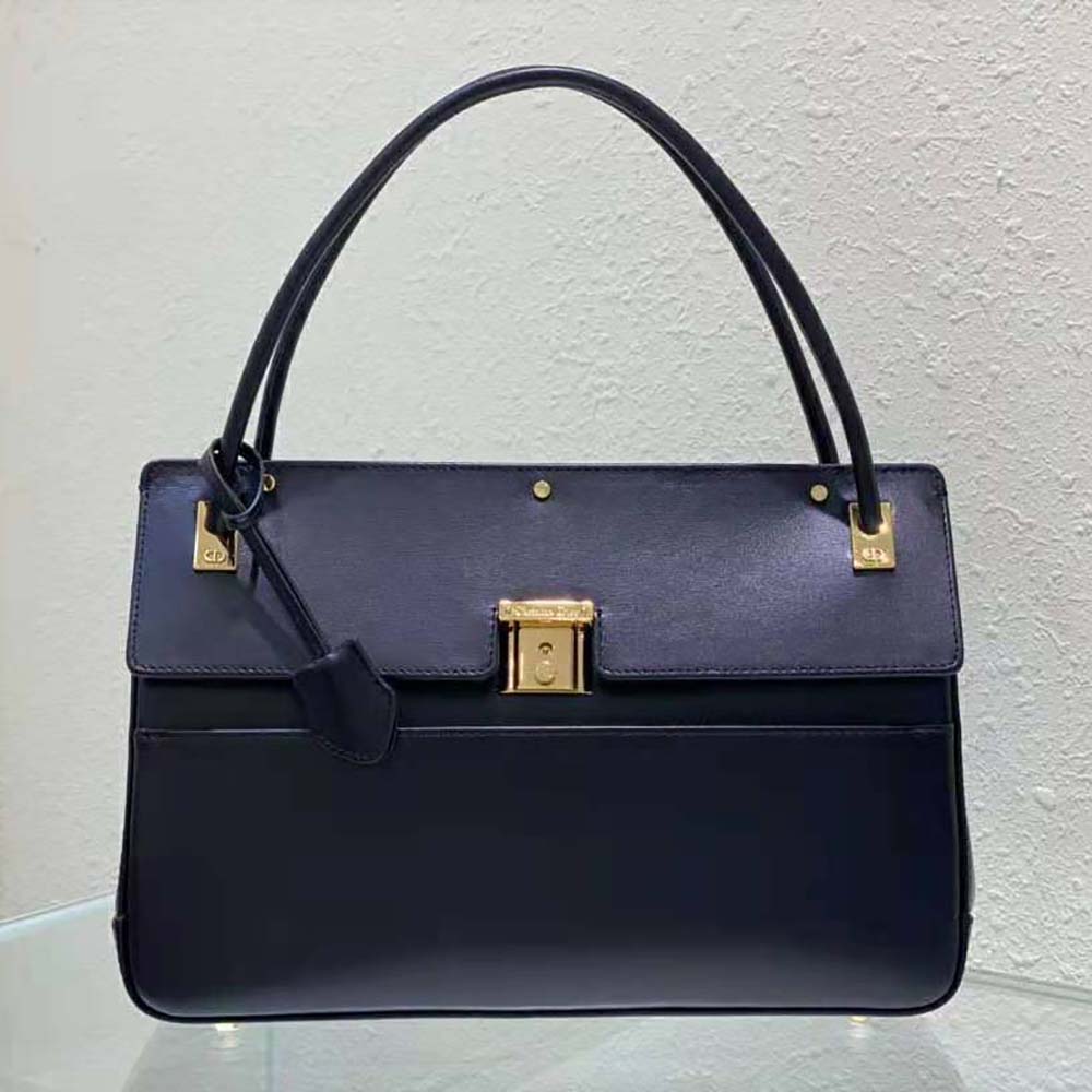 Side angle showing silhouette of Dior Women Parisienne Bag Black
