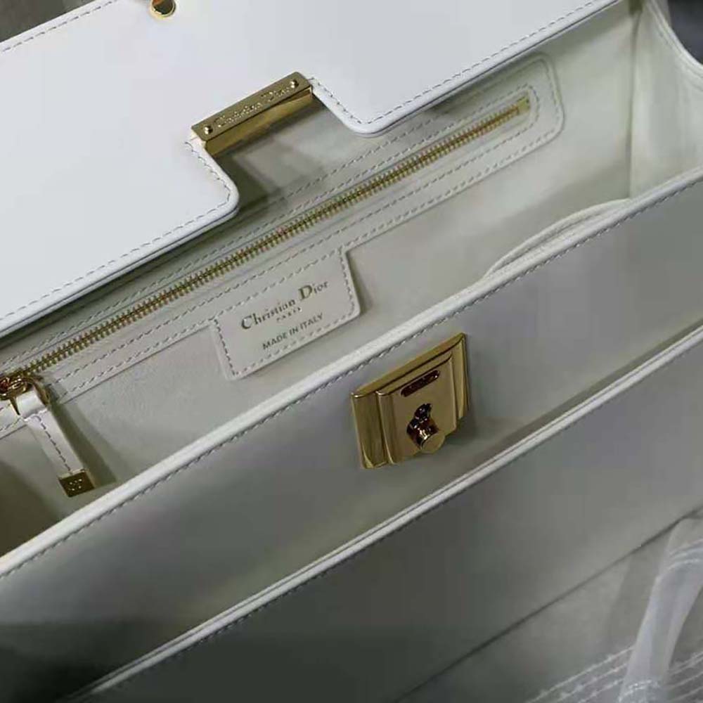 Dior Women Parisienne Bag Latte Smooth Calfskin-White - image 10