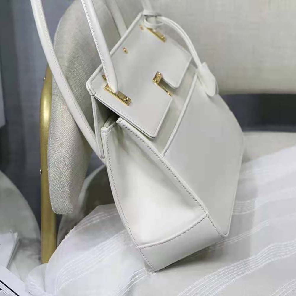 Dior Women Parisienne Bag Latte Smooth Calfskin-White - image 6