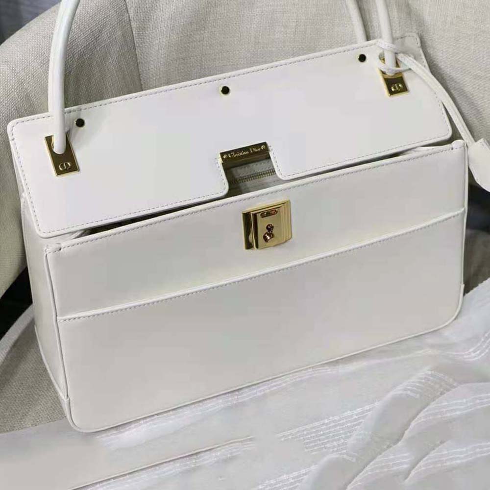 Dior Women Parisienne Bag Latte Smooth Calfskin-White - image 5