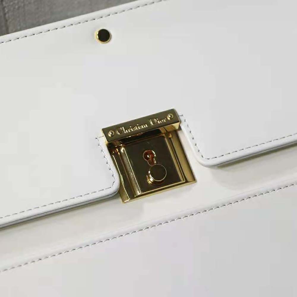 Dior Women Parisienne Bag Latte Smooth Calfskin-White - image 9