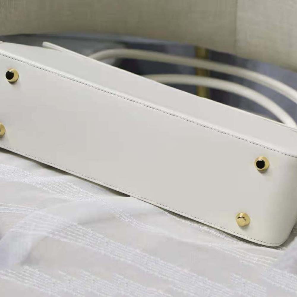 Dior Women Parisienne Bag Latte Smooth Calfskin-White - image 7