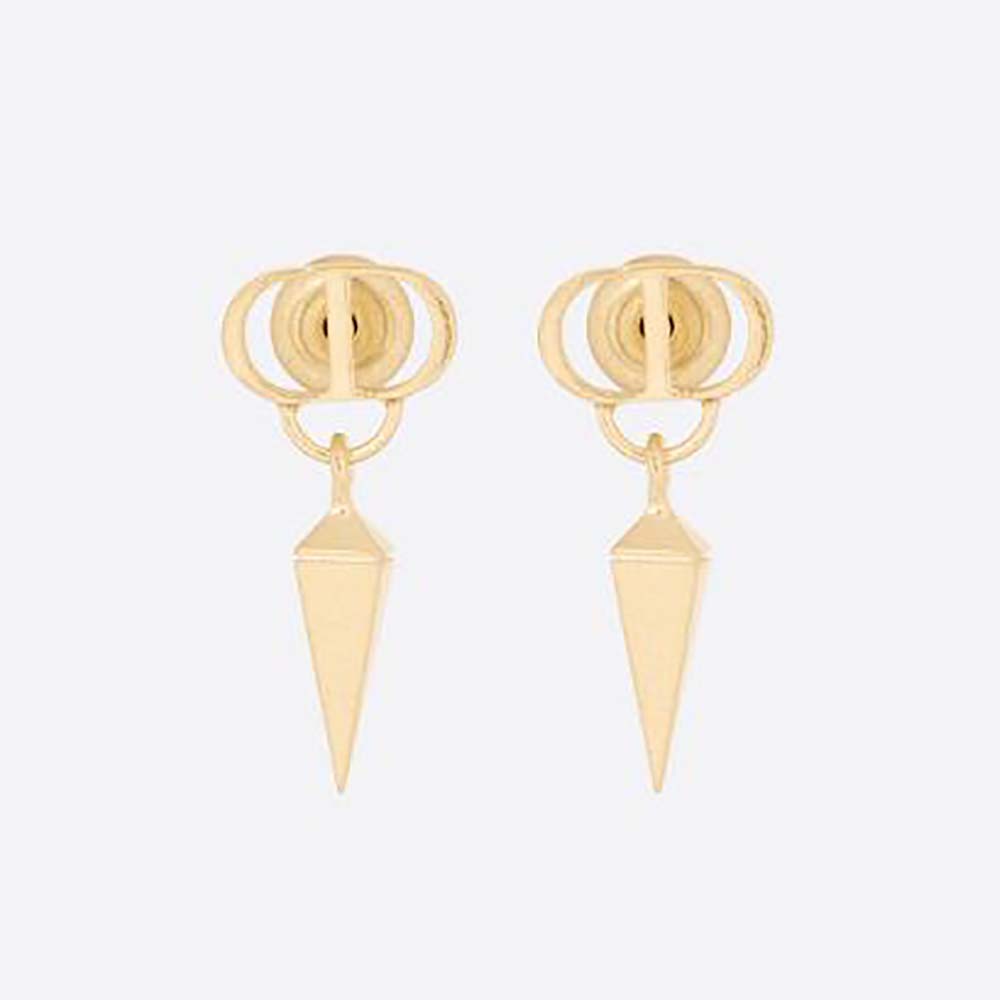 Close-up of Dior Women Petit CD Earrings Gold-Finish Metal showing logo detail