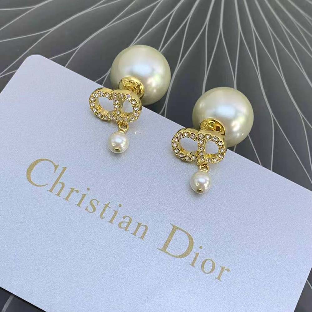 Dior Women Tribales Earrings Gold-Finish Metal-White - image 5