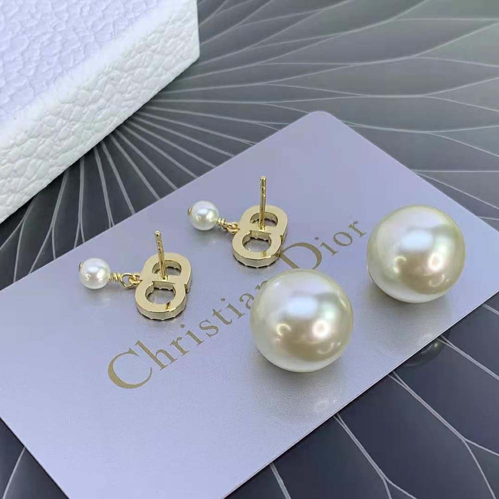 Dior Women Tribales Earrings Gold-Finish Metal-White - image 4