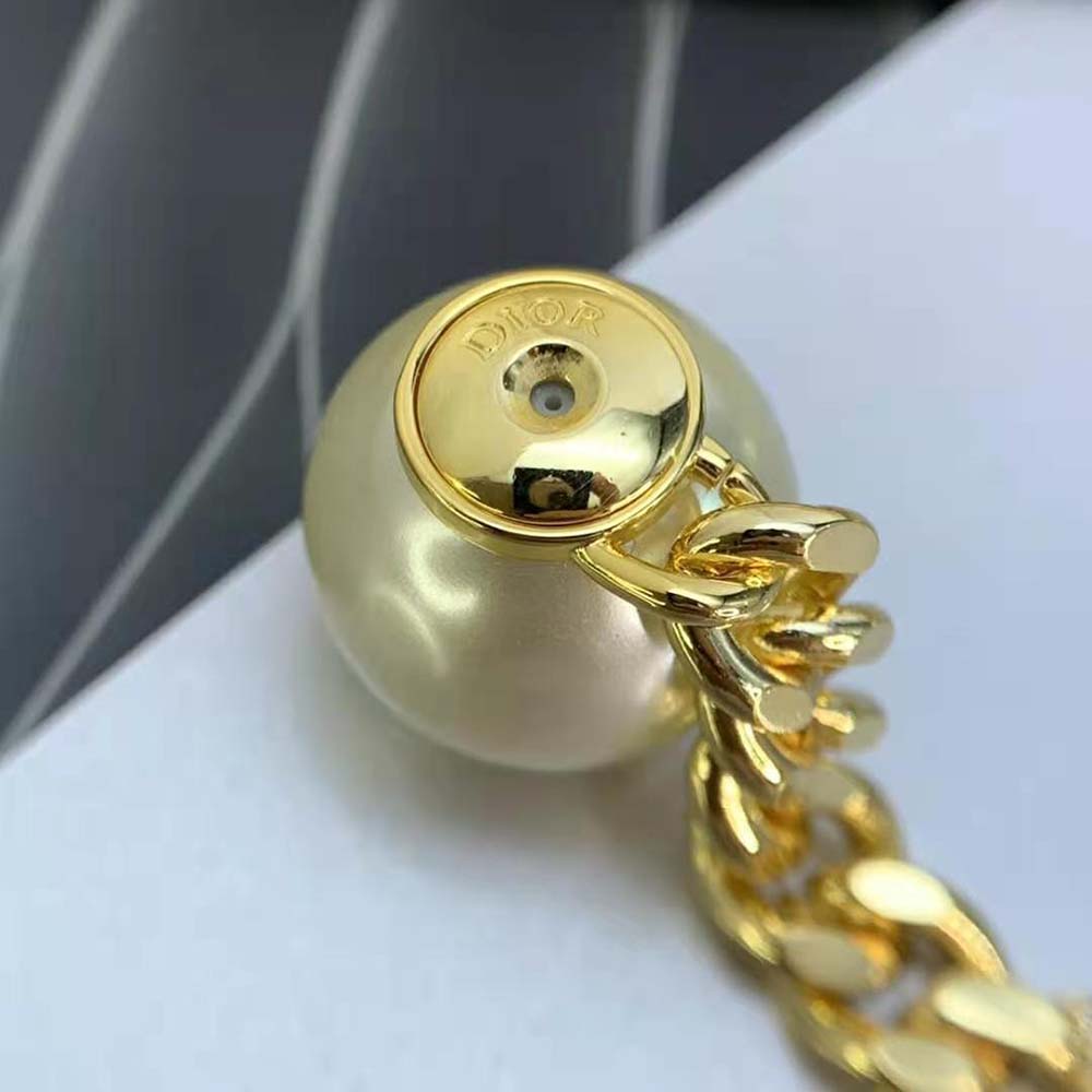 Dior Women Tribales Earrings Gold-Finish Metal with White Resin Pearls - image 6