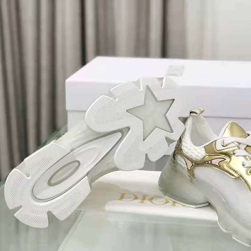 Dior Women Vibe Sneaker White Mesh and Gold-Tone Leather - image 10