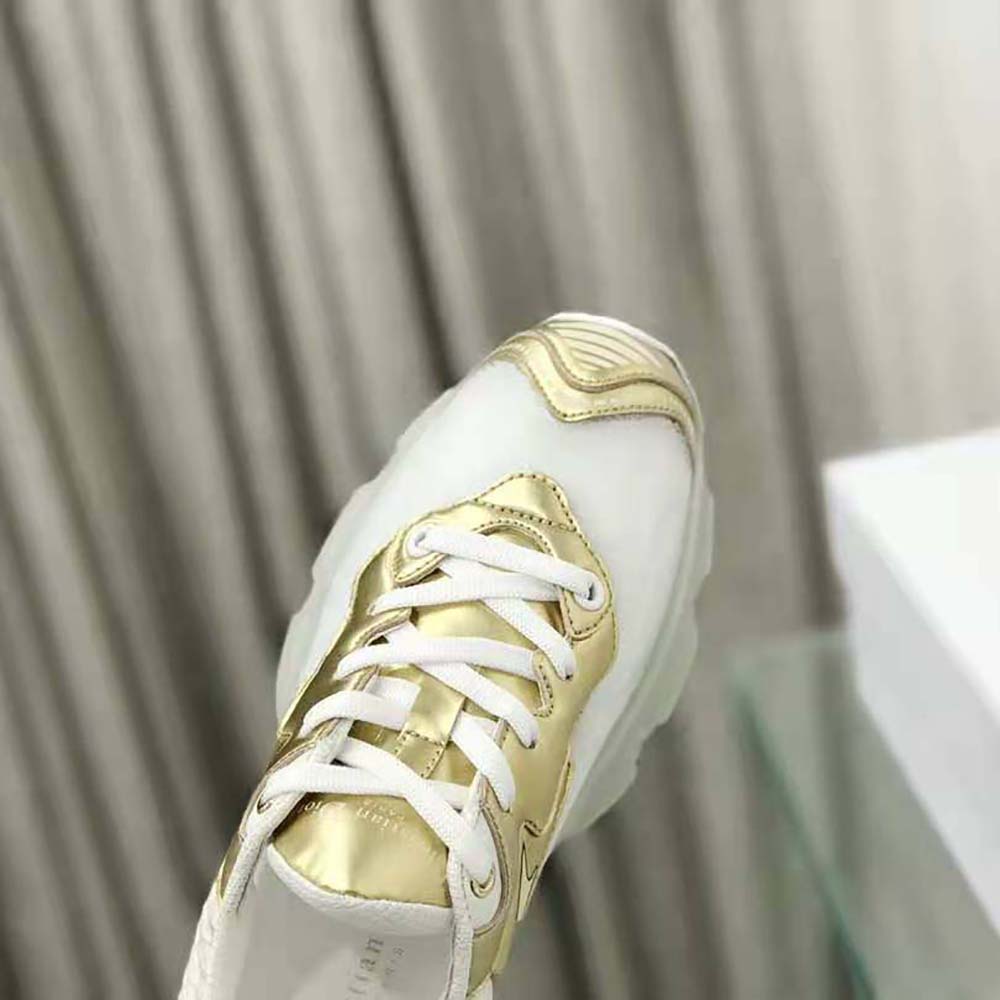 Dior Women Vibe Sneaker White Mesh and Gold-Tone Leather - image 7