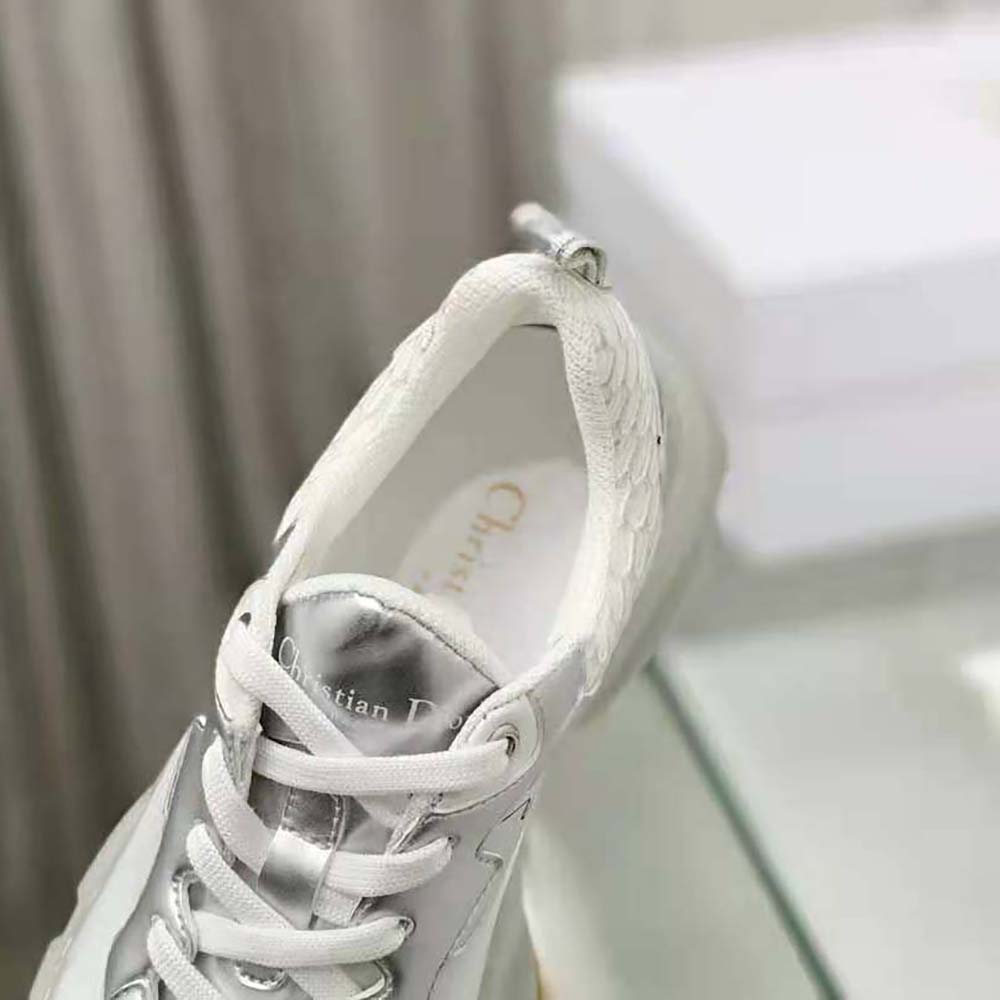 Dior Women Vibe Sneaker White Mesh and Silver-Tone Leather - image 9