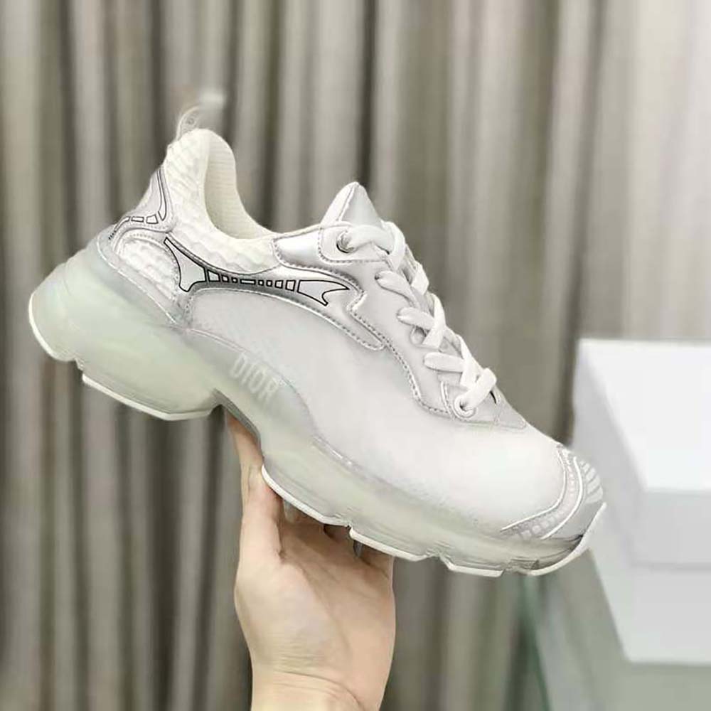 Dior Women Vibe Sneaker White Mesh and Silver-Tone Leather - image 5