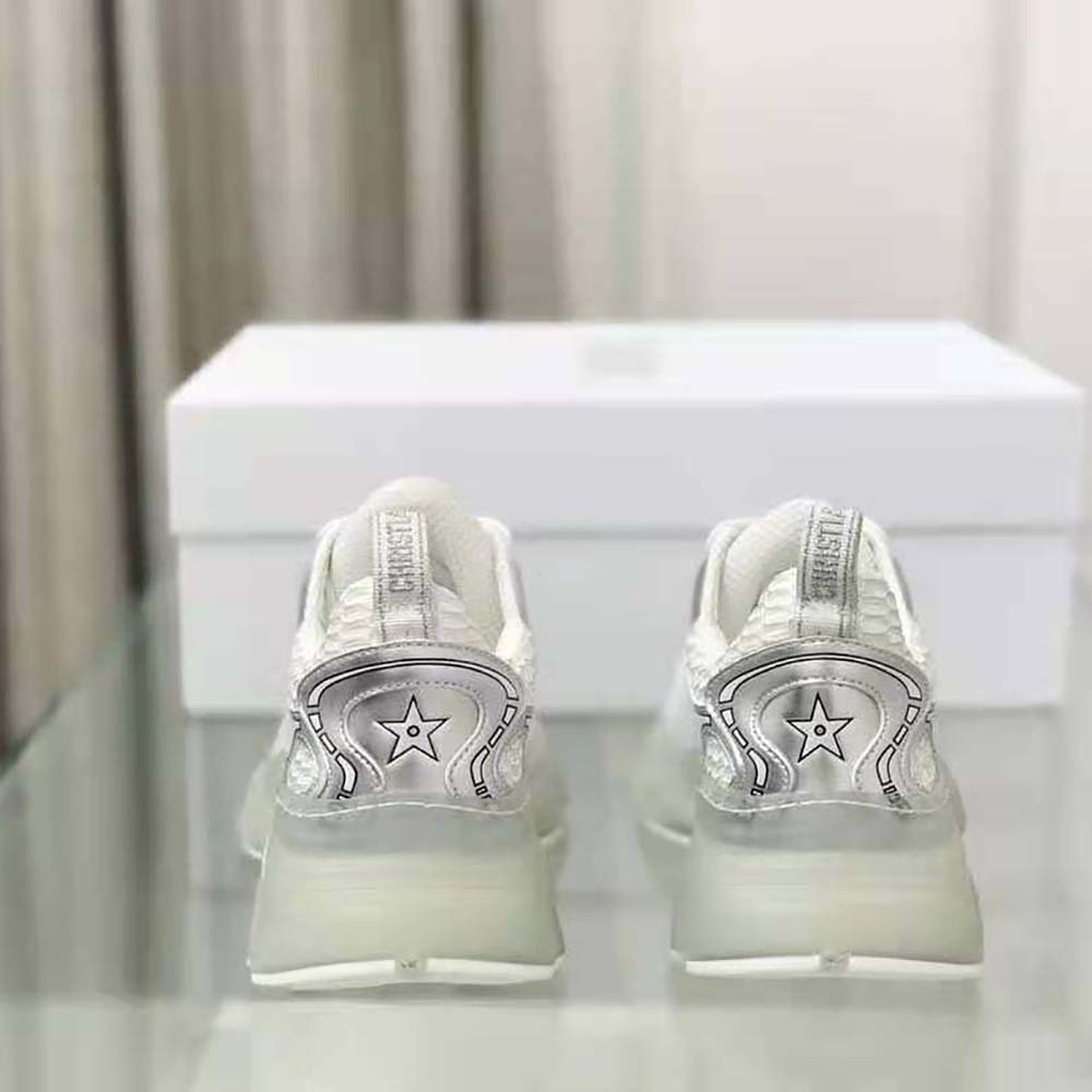 Dior Women Vibe Sneaker White Mesh and Silver-Tone Leather - image 4