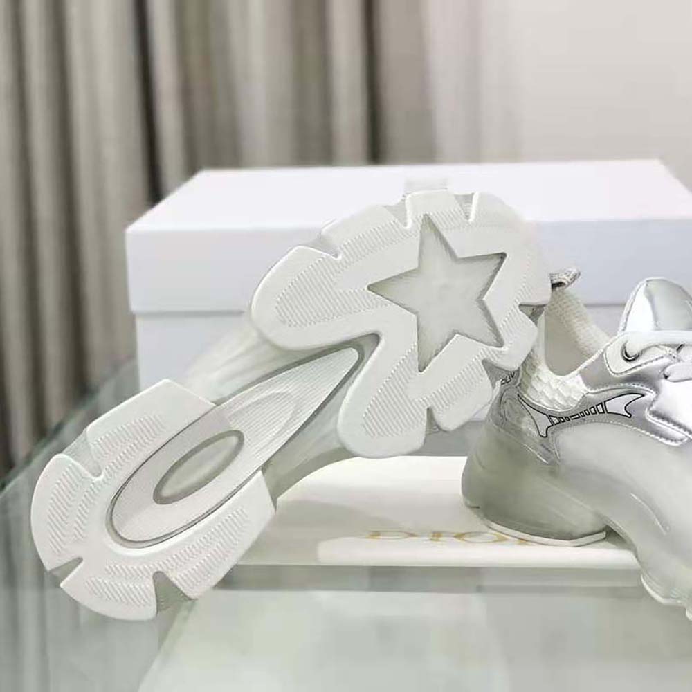 Dior Women Vibe Sneaker White Mesh and Silver-Tone Leather - image 7