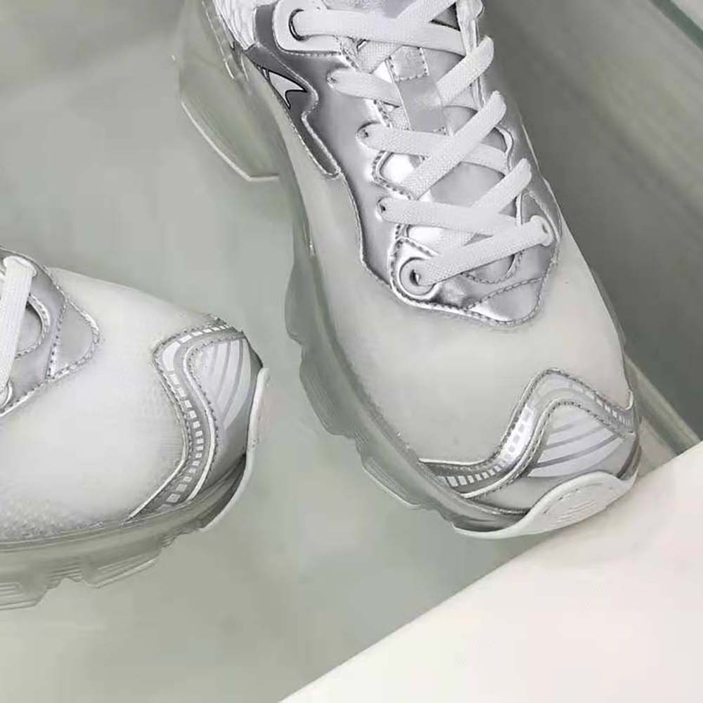 Dior Women Vibe Sneaker White Mesh and Silver-Tone Leather - image 8