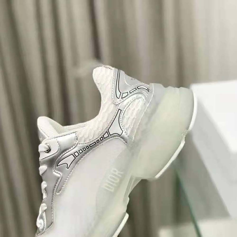 Dior Women Vibe Sneaker White Mesh and Silver-Tone Leather - image 10