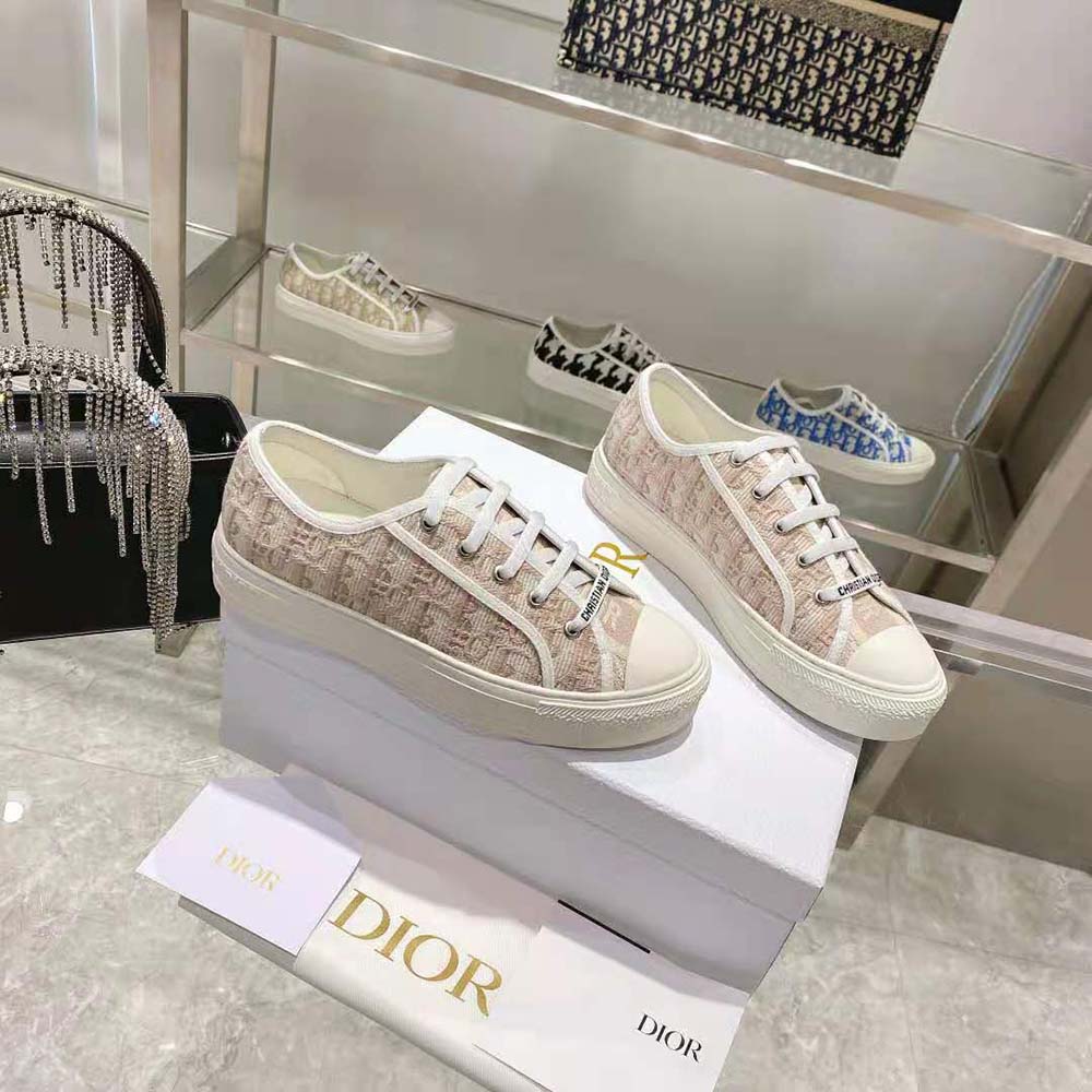 Dior Women Walk N Dior Sneaker Nude Dior Oblique Embroidered Cotton - image 5