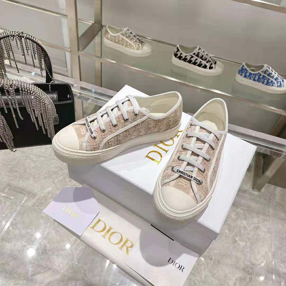 Dior Women Walk N Dior Sneaker Nude Dior Oblique Embroidered Cotton - image 6