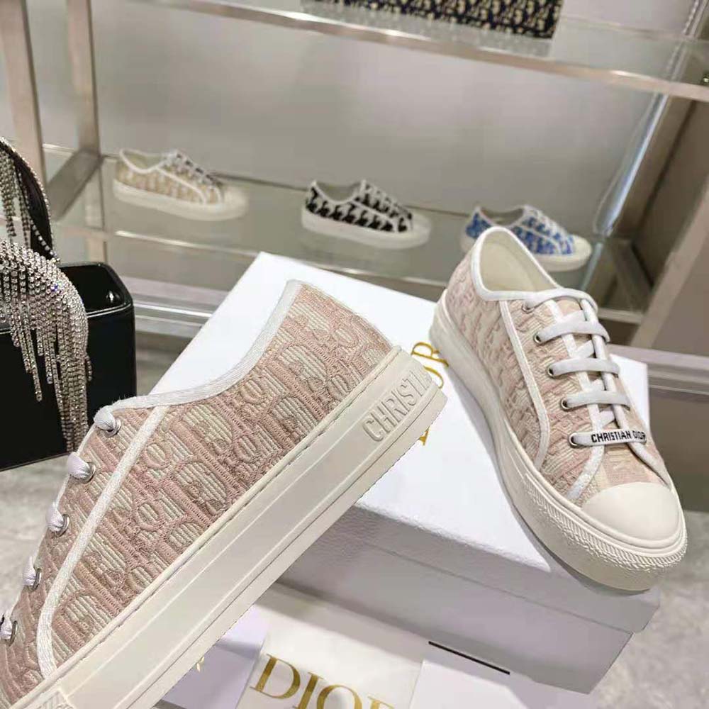Dior Women Walk N Dior Sneaker Nude Dior Oblique Embroidered Cotton - image 9
