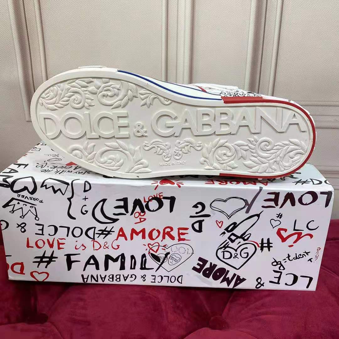Dolce Gabbana D&G Men Graffiti-Print Calfskin Custom 2.Zero Sneakers - image 10