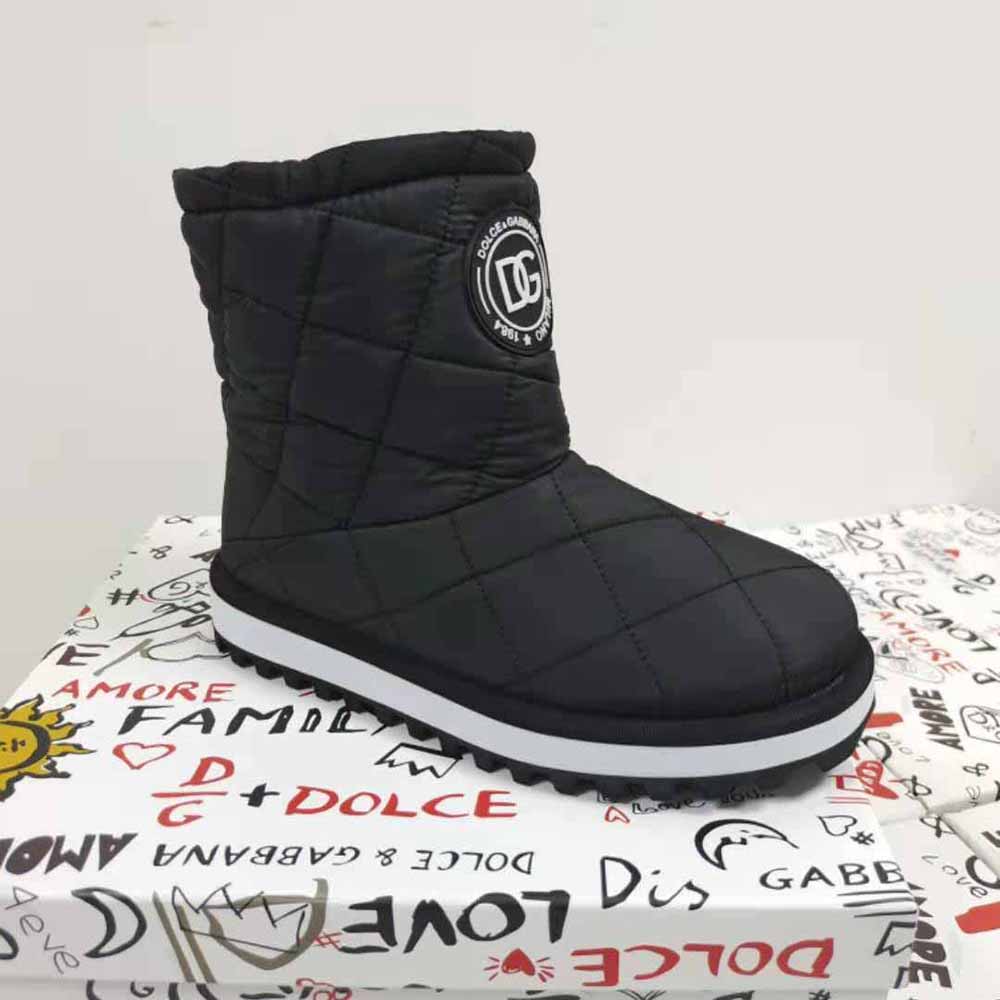 Dolce Gabbana D&G Women Nylon Ankle Boots with DG Logo-Black - image 4