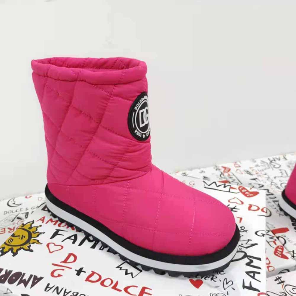 Dolce Gabbana D&G Women Nylon Ankle Boots with DG Logo-Pink - image 5
