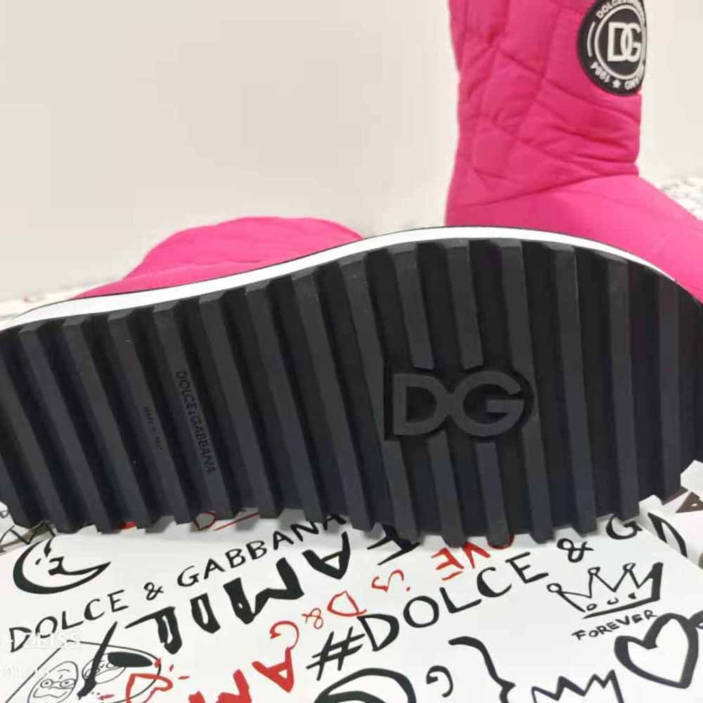 Dolce Gabbana D&G Women Nylon Ankle Boots with DG Logo-Pink - image 10