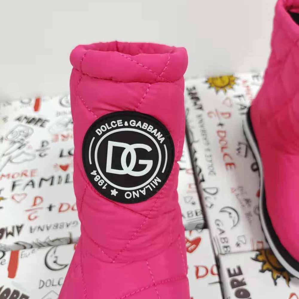 Dolce Gabbana D&G Women Nylon Ankle Boots with DG Logo-Pink - image 7