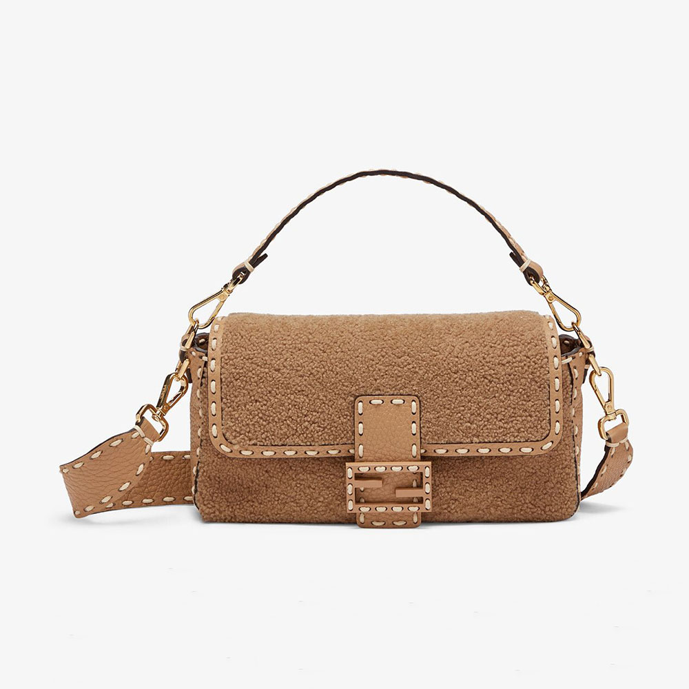 Fendi Women Baguette Beige Sheepskin Bag - image 1