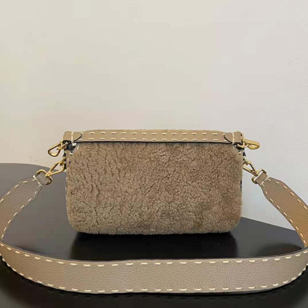 Fendi Women Baguette Beige Sheepskin Bag - image 3