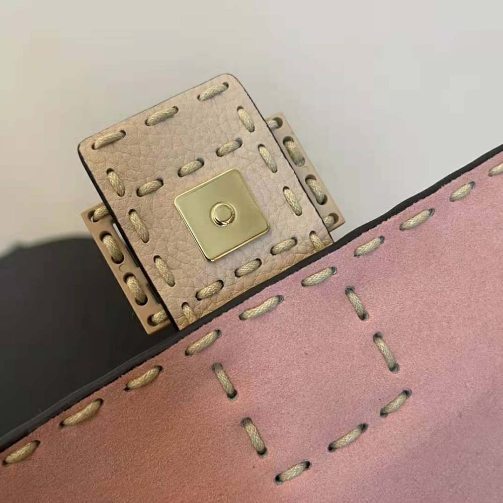 Fendi Women Baguette Pink Sheepskin Bag - image 6