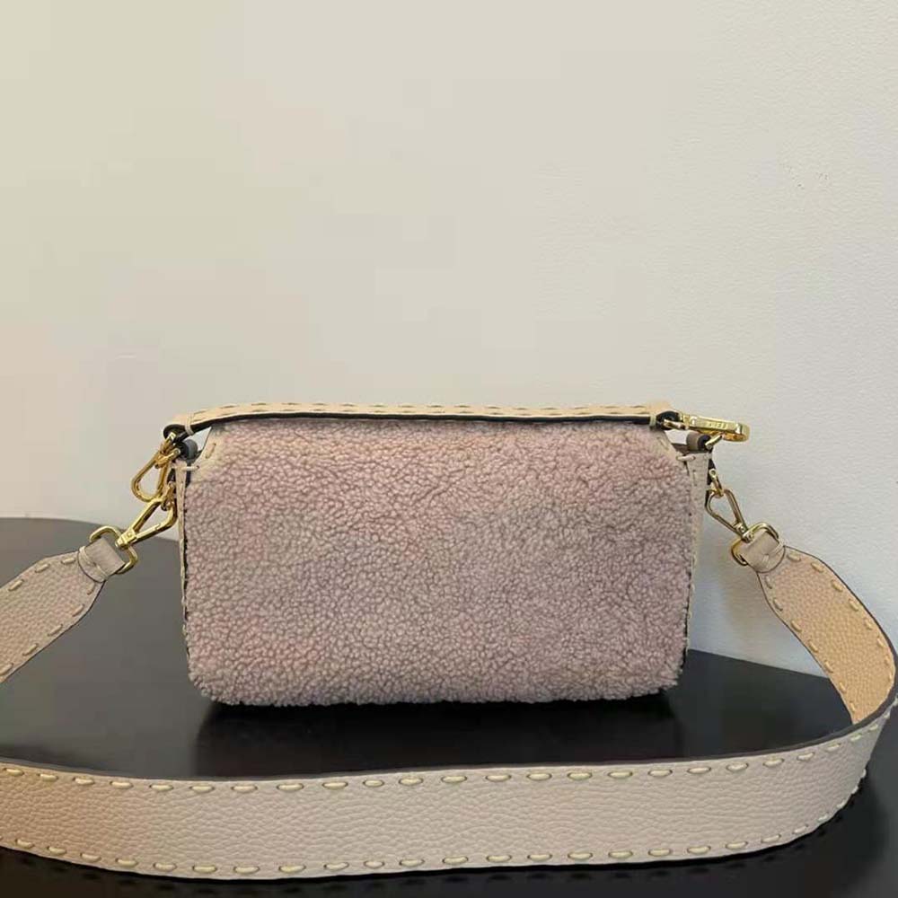 Fendi Women Baguette Pink Sheepskin Bag - image 3