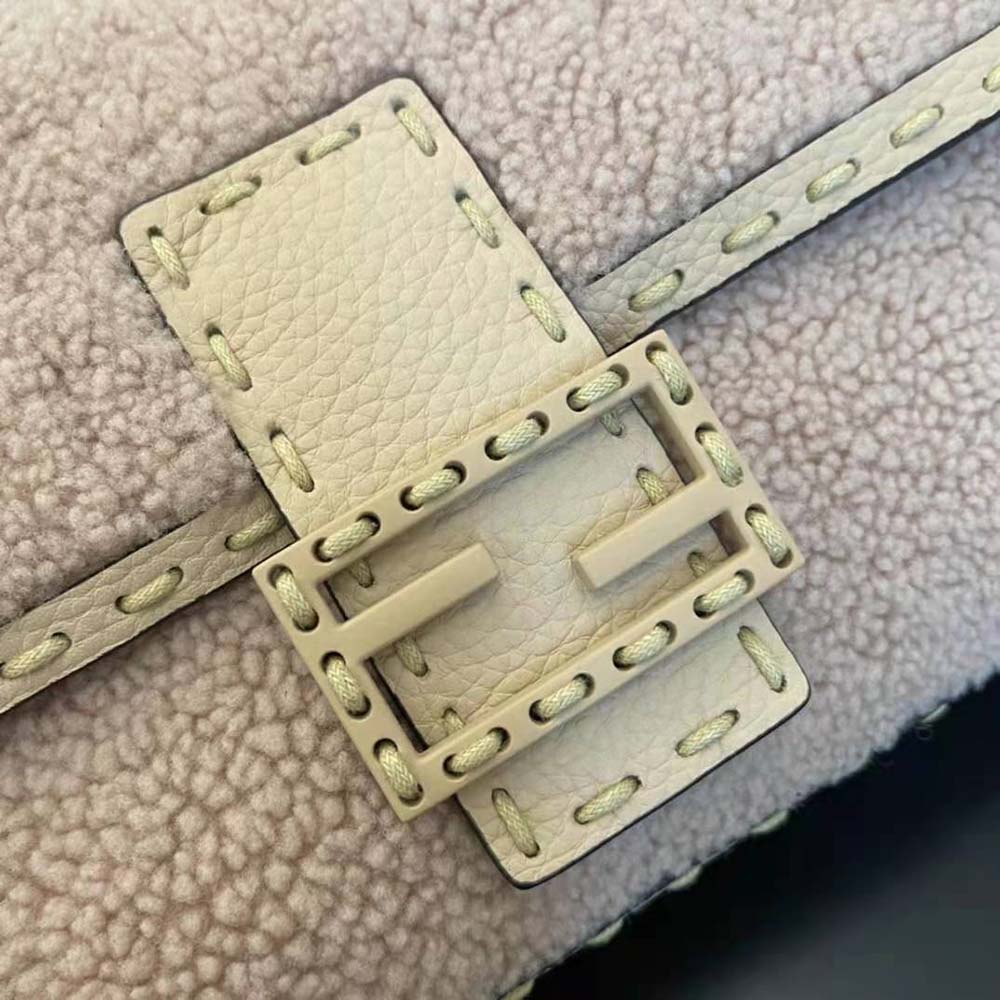 Fendi Women Baguette Pink Sheepskin Bag - image 10