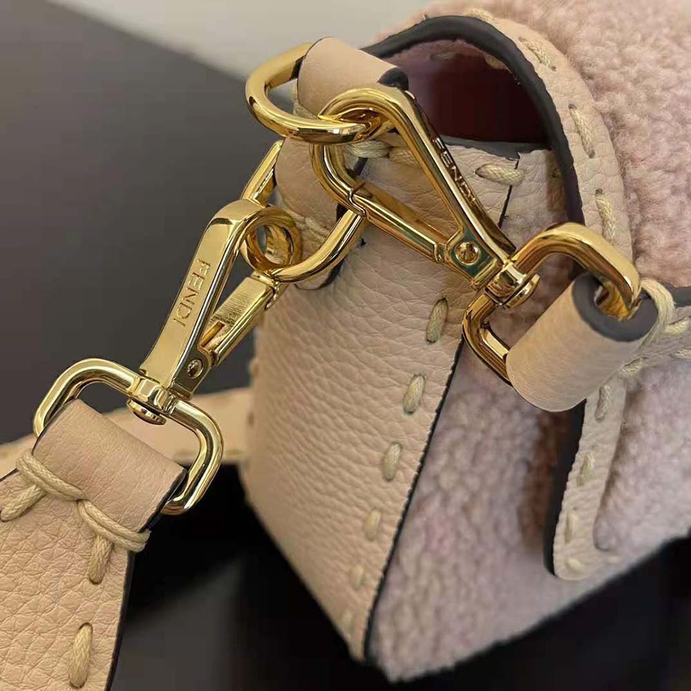 Fendi Women Baguette Pink Sheepskin Bag - image 7