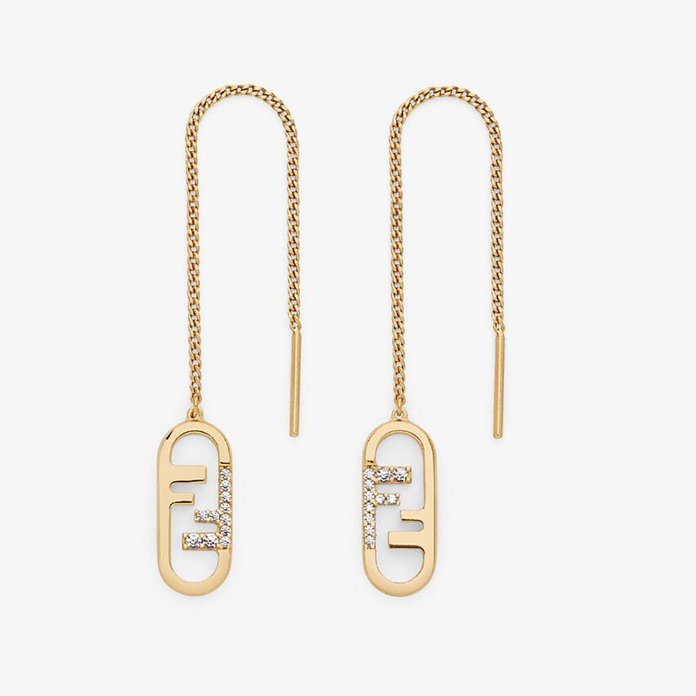 Fendi Women Fine Chain Earrings with Fendi O’Lock Pendant - image 1