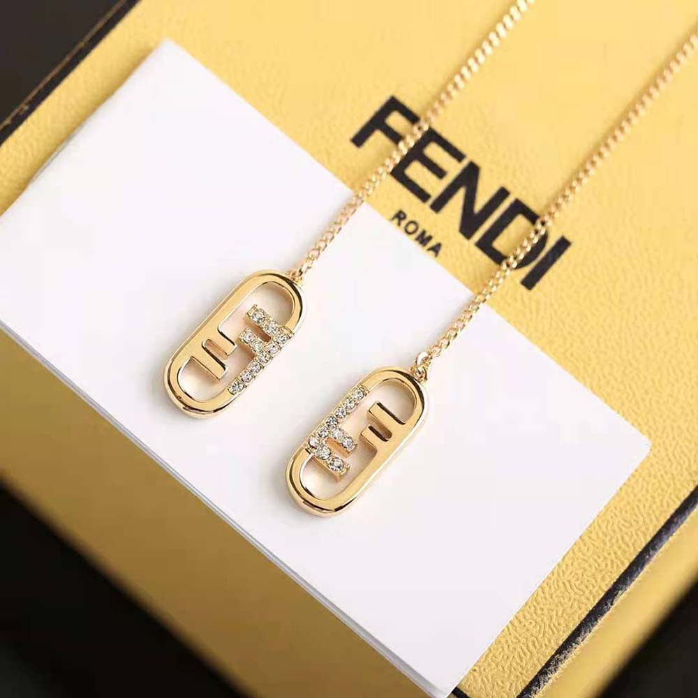 Fendi Women Fine Chain Earrings with Fendi O’Lock Pendant - image 5