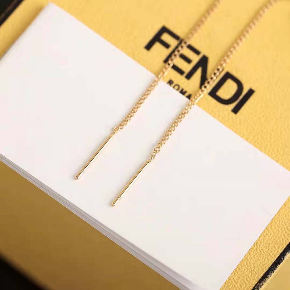 Fendi Women Fine Chain Earrings with Fendi O’Lock Pendant - image 6
