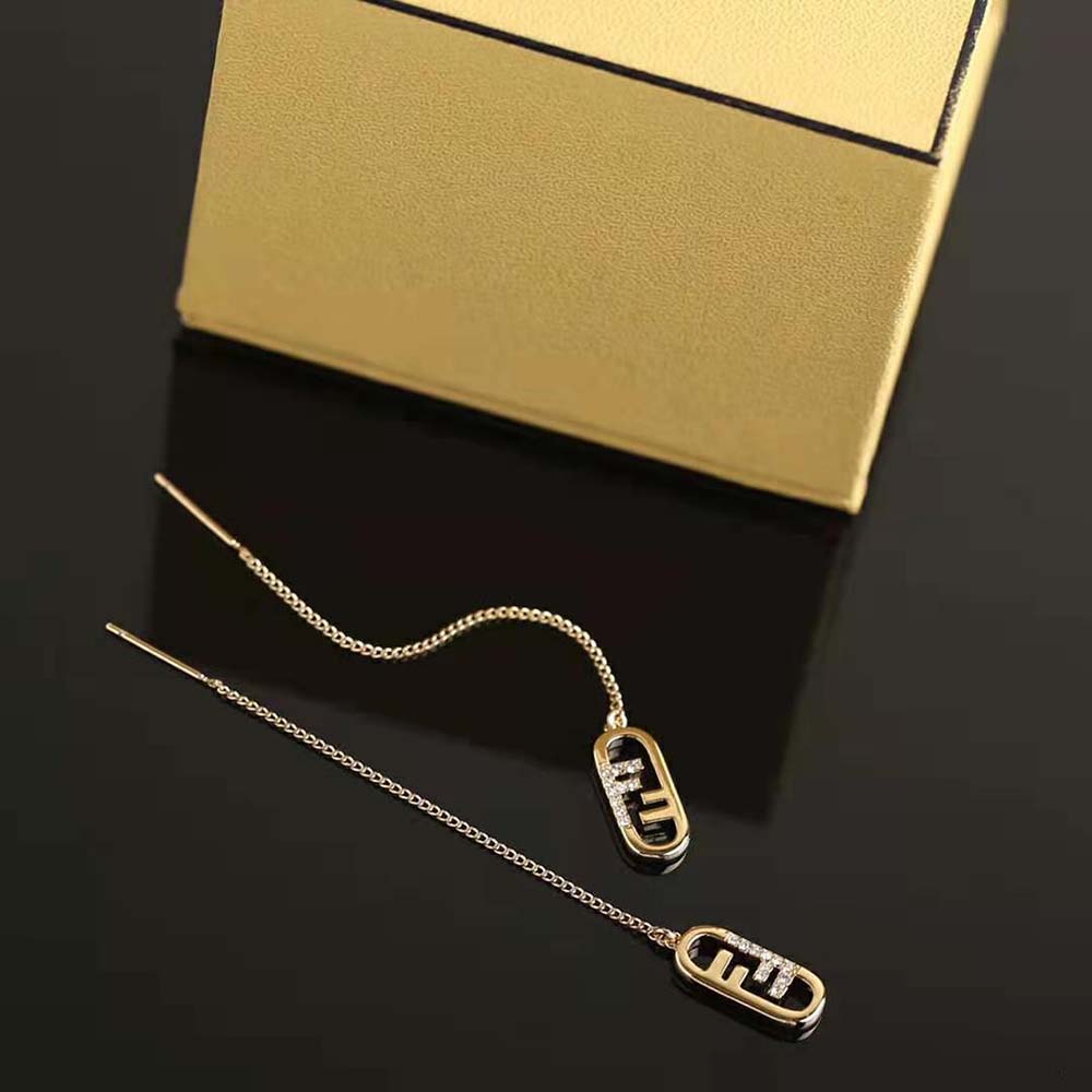 Fendi Women Fine Chain Earrings with Fendi O’Lock Pendant - image 4