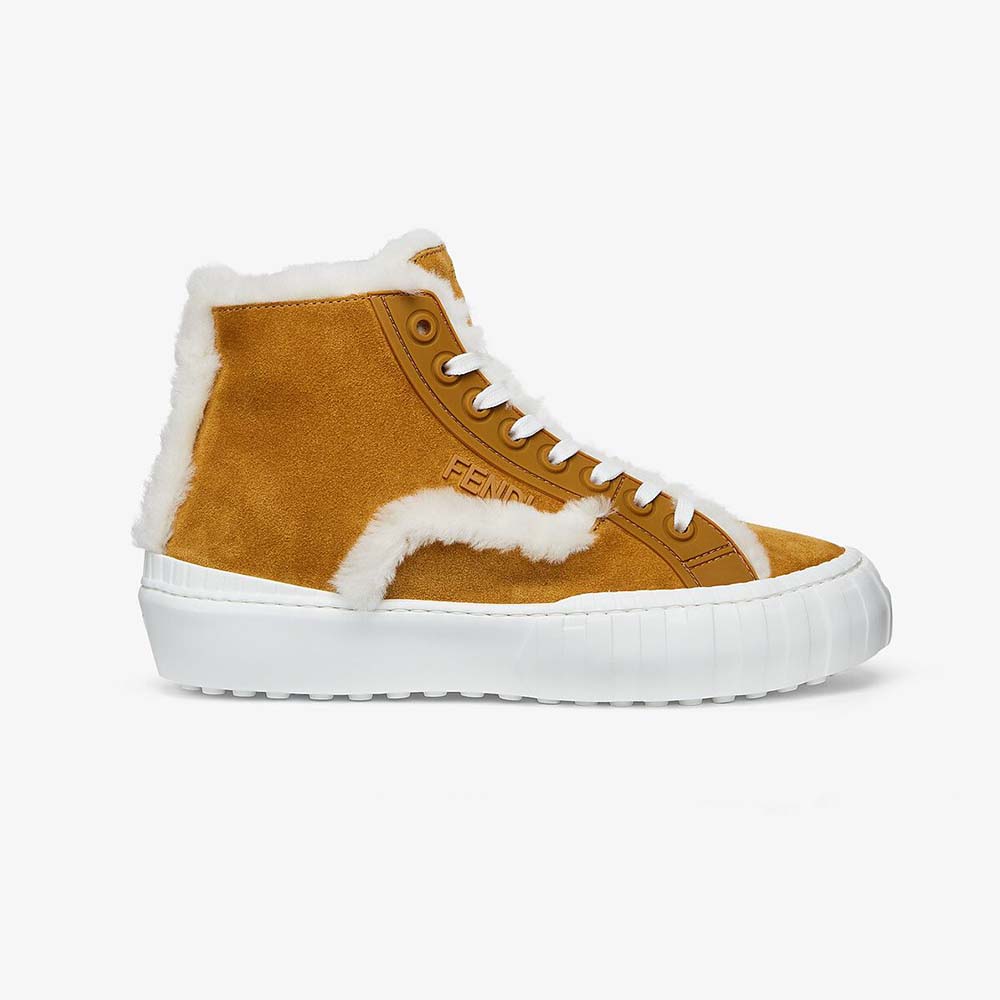 Fendi Women Force Yellow Suede High-Tops - image 1
