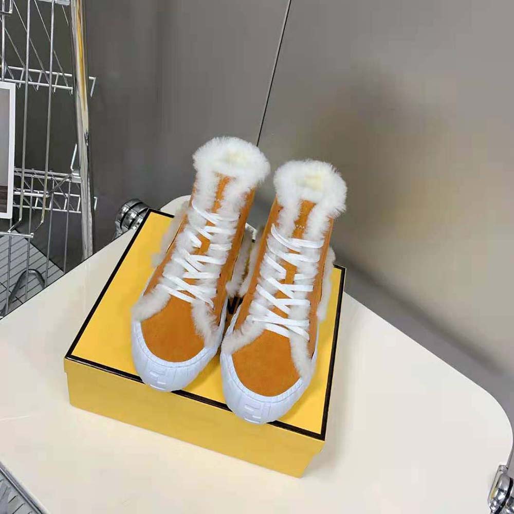 Fendi Women Force Yellow Suede High-Tops - image 2