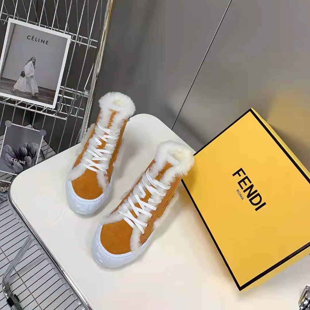 Fendi Women Force Yellow Suede High-Tops - image 3