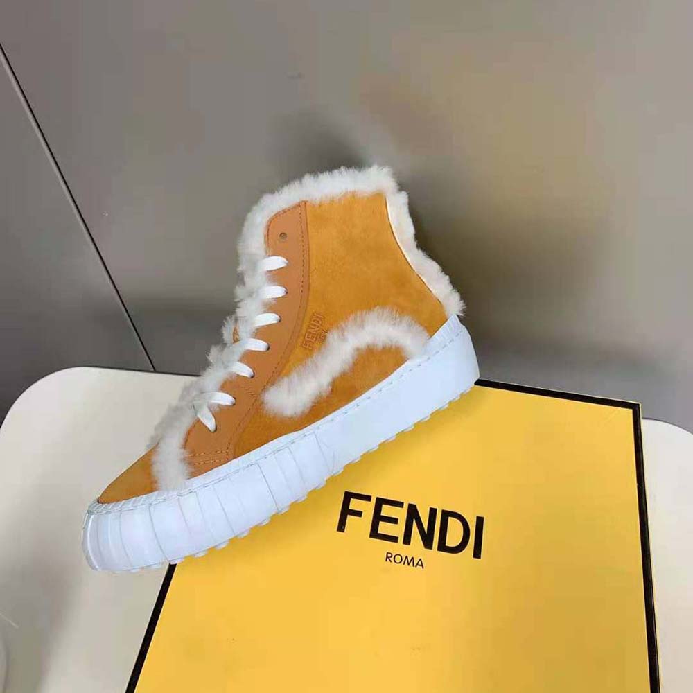 Fendi Women Force Yellow Suede High-Tops - image 8