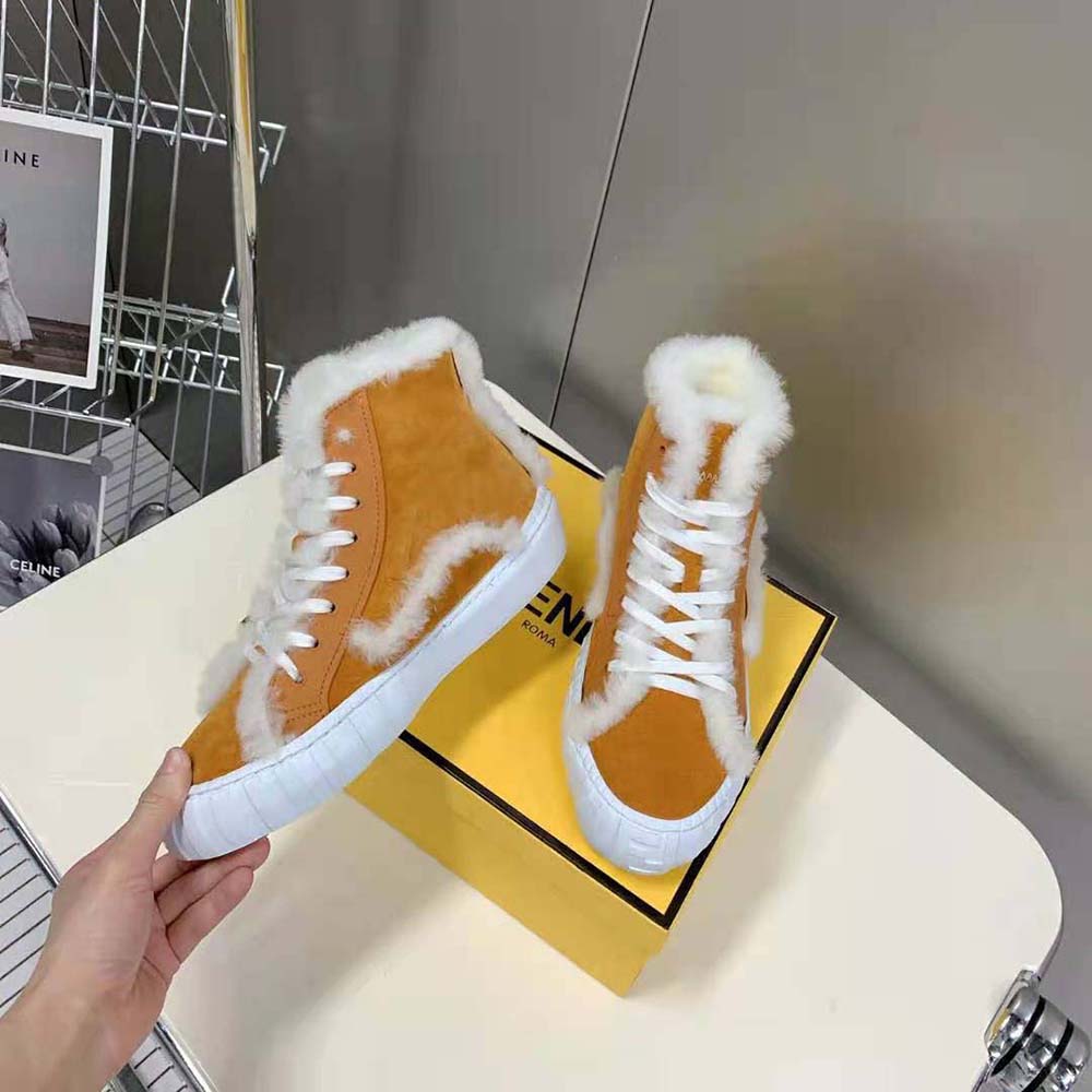 Fendi Women Force Yellow Suede High-Tops - image 5