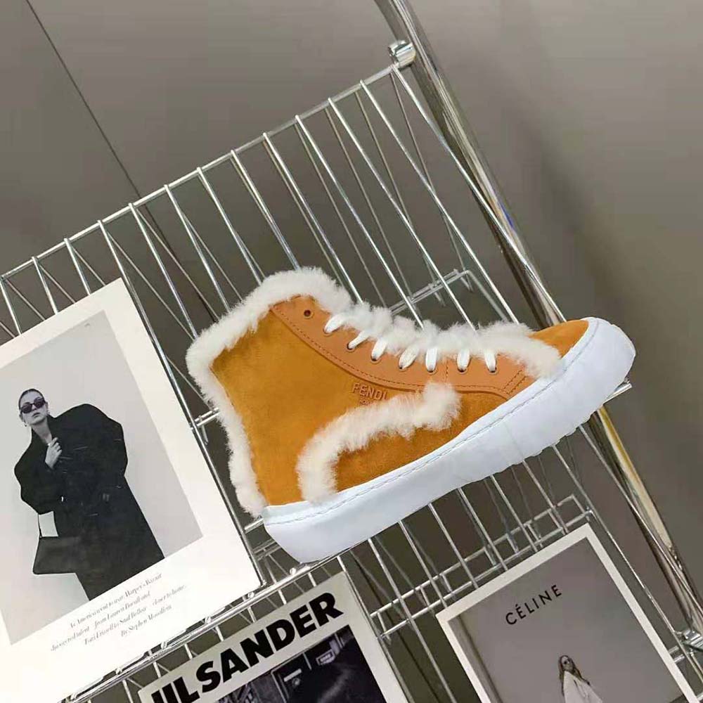 Fendi Women Force Yellow Suede High-Tops - image 7