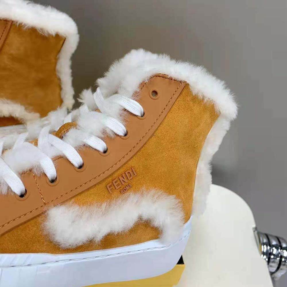Fendi Women Force Yellow Suede High-Tops - image 9